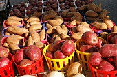 Red Potatoes and Sweet Potatoes at Farmer's Market