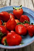 Fresh Strawberries in a Shallow Bowl