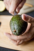 Halving an avocado