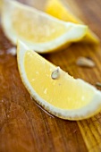 Lemon Wedges on Wood
