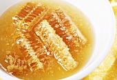 Honey and Honeycomb in a Bowl