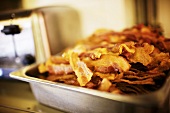 Full Bacon Tray; In a Diner Kitcher