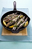 Griddle Sardines with Almonds and Lemon