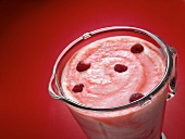 Raspberry Smoothie in a Blender