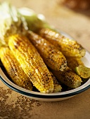 Platter of Grilled Corn on the Cob; Lime