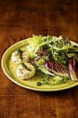 Baked Goat Cheese Disks with Mixed Green Salad