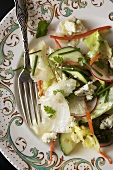 Iceberg and Blue Cheese Salad; From Above; Fork