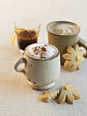 Two Cappuccinos and an Espresso with Sugar Cookies