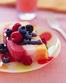 Ice cream terrine with berries