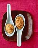Two Spoons of Peanut Butter; Smooth and Chunky