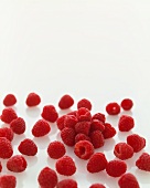 Fresh Red Raspberries on White