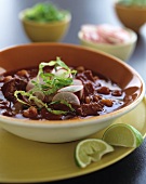 Chilli con carne with radishes