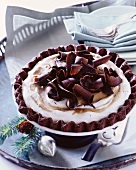 Caramel Swirl Pie with chocolate curls (Christmas)