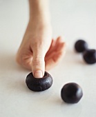 Making Chocolate Thumbprint Cookies