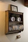 Rustic wooden wall shelf