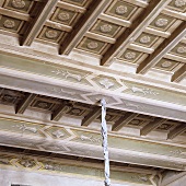 A painted coffered ceiling in a palazzo