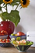 Food in bowls on table