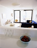 An open-plan living-room-cum-dining-room