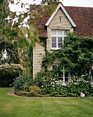 A country house with a garden