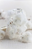 Cotton wrapped around a glass vase