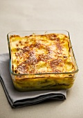 Vegetable lasagne in a glass dish