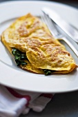 Spinach omelette on plate