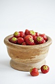 Strawberries in a wooden bowl