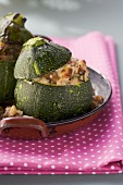 A round courgette filled with minced meat and bulgur wheat