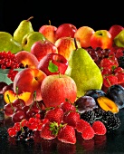 An arrangement of fruit and berries