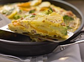 Country-style omelette with potatoes and vegetables