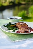 Anatra alla veneta (duck breast with spinach and honey)