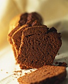 Chocolate cake, a piece cut