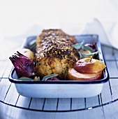 Roast pork with crackling and apples