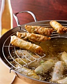 Deep-fried spring rolls with vegetable filling