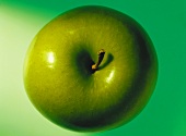 A green apple (Granny Smith) from above