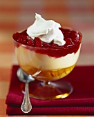 Yoghurt cream with cranberries and cream