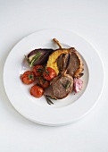 Lamb chops with cherry tomatoes and pumpkin