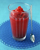 Raspberry smoothie in glass