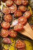 Roasted cherry tomatoes with garlic, rosemary & olive oil