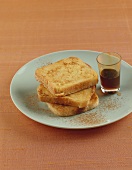 French toast with cinnamon and maple syrup