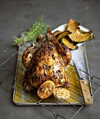 Spicy roast chicken with herbs, lemon and garlic