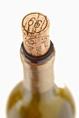 White wine bottle with cork