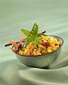 Saffron rice with vegetables and cashew nuts