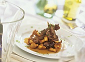 Hare shoulders with chanterelles