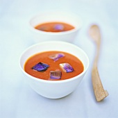 Cream of pepper soup with aubergines