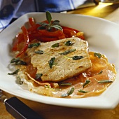 Saltimbocca (Veal escalope with ham and sage, Italy)