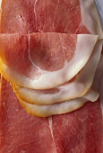 Raw ham with fat on edge (close-up)