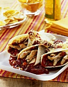 Puten-Enchiladas mit Kidneybohnen