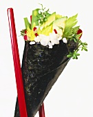 Temaki-sushi with vegetables
