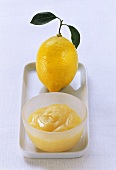 Lemon curd (UK) and a lemon